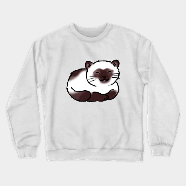 sleepy siamese cat Crewneck Sweatshirt by cartoonygifts